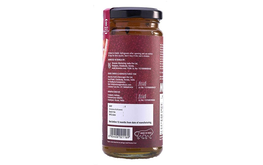 NaturUp Tropical Passion Fruit Jam    Glass Jar  300 grams